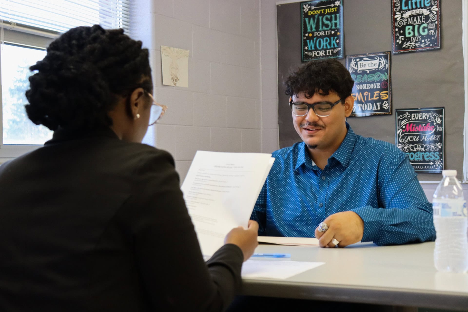 John man applying for a job through YouthBuild Lake County’s Alumni Services 